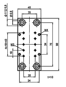 PI M-105.HP1 Adapter Plate Drawing PI M-105.HP1 Adapter Plate Drawing