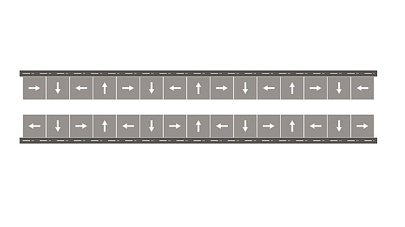 Magnetic track with U-profile, shaped in Halbach array for high forces and a reduced weight